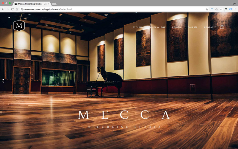 Design and layout of the corporate website of the Mecca recording studio in Oiartzun.
