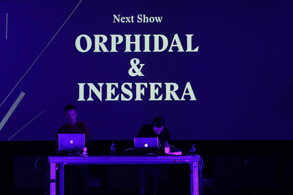 Visuals at the Mira festival in Barcelona with the artist Orphidal.